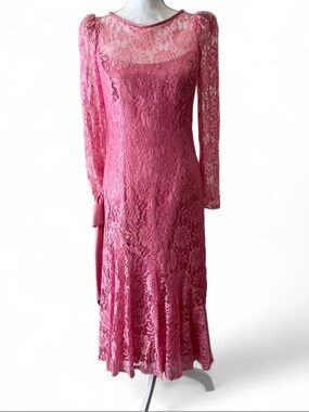 Vintage Pink Lace Dress